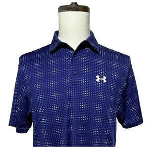 Under Armour Shirt Mens Medium Blue Playoff Polo 2.0 Short Sleeve Stretch Golf